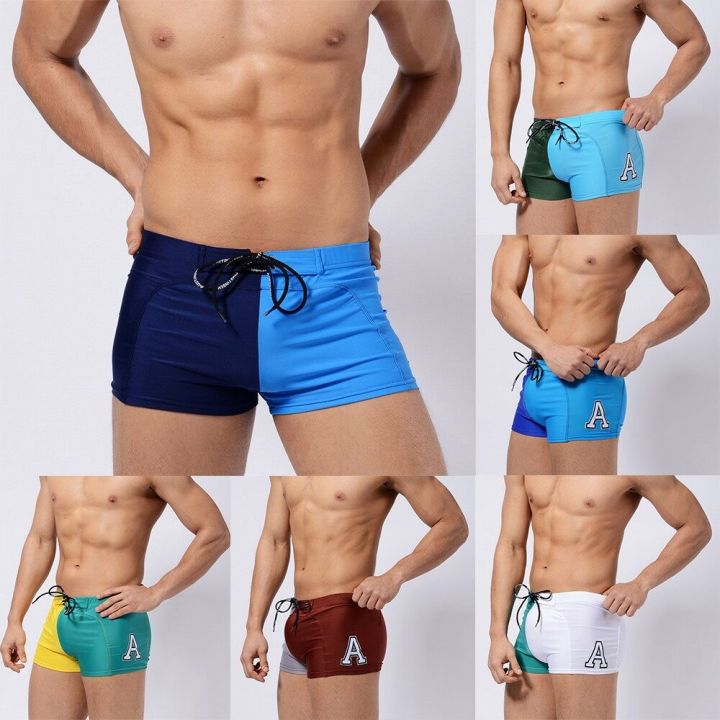 Mens Swimwear Shorts Swimming Trunks Underwear Running Beach Boxer Briefs Pants Summer Water Sports Swim Costume