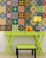 Techmanistan Pack Of 12 - Traditional Talavera Mediterranean Vintage Tile Stickers For Bathroom & Kitchen - 6x6 Inches each. 