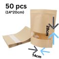 Eco-Friendly Brown Kraft Paper Stand-Up Pouches – 5 Sizes Available | Resealable Packaging Bags for Food & Cosmetics. 