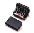 Men's Genuine Leather Card Holder Storage Bags Blocking Zipper Thin Pocket  Stylish mini wallet for girls- Stylish Purse for girls. 