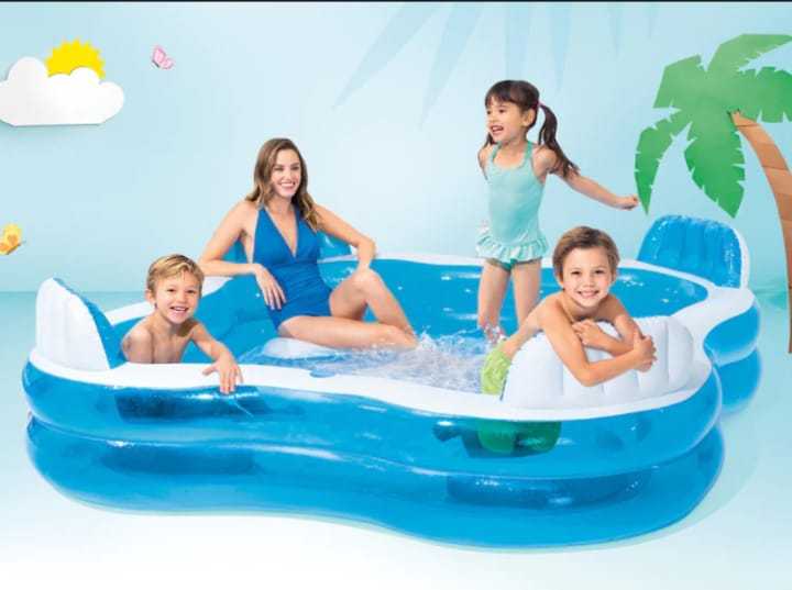 Intex – Swim Center Family Lounge Inflatable Pool (90 x 90 x 26 inches) – 56475