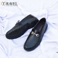Travel Collection - Chunky Loafers Shoes - Best Quality Formal shoes for men - Black Color. 