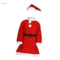 Children Santa Claus Costume Kids Christmas Costumes for Festival Role to 9 Year Old Girl. 