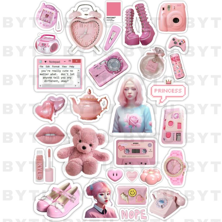 Pastel%20Pink%20Aesthetic%20Stickers%20UNCUT%20For%20Girls%20Journal%20Scrapbook%20Phone%20Cover%20Laptop%20Notebook%20DIY%20Crafts%20-%20Image%202