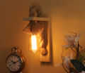 Wooden Wall Light - Antique Wooden Rope Hanging Light (Without Bulb). 