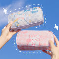 SF Checkerboard Pen Case Pencil Bag For Girls Pencil Pouch Korean Stationery School Student Stationery Storage Bag. 