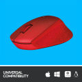 Logitech M331 Silent Plus Wireless Mouse (Red). 