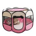 Portable Folding Pet Tent Dog House Octagonal Cage For Cat Tent Playpen Puppy Kennel Easy Operation Fence Outdoor Big Dogs House     37X58CM open 90X90X60CM. 