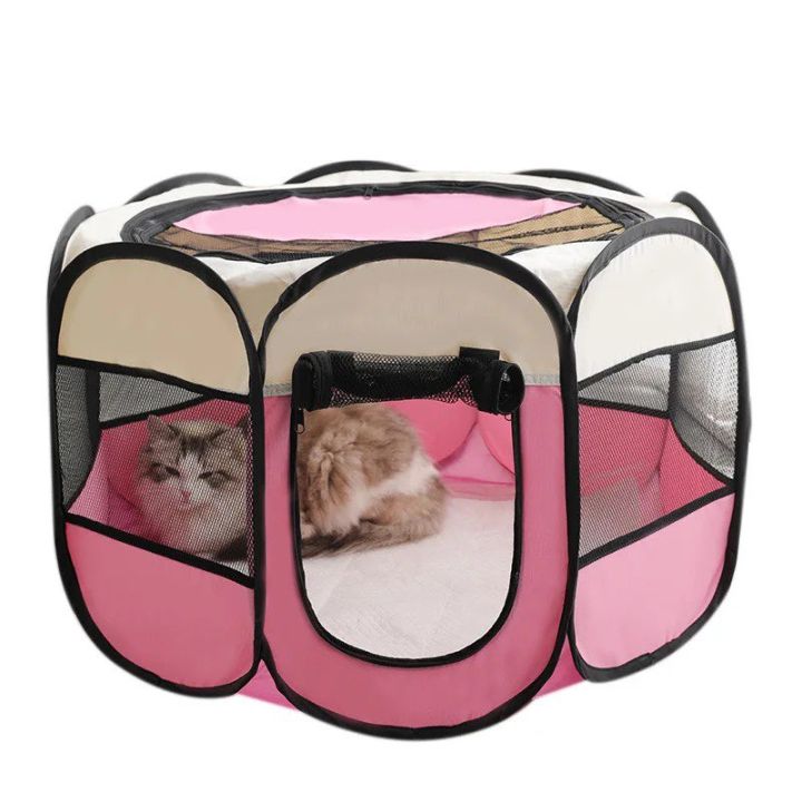 Portable%20Folding%20Pet%20Tent%20Dog%20House%20Octagonal%20Cage%20For%20Cat%20Tent%20Playpen%20Puppy%20Kennel%20Easy%20Operation%20Fence%20Outdoor%20Big%20Dogs%20House%20%20%20%20%2037X58CM%20open%2090X90X60CM%20-%20Image%204