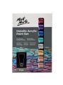 Mont Marte Metallic Acrylic Paint Set 8pc x 36ml (1.2oz). 