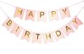 Happy Birthday Theme Pink Golden & White Birthday Party Decoration-50 Pcs Set. 