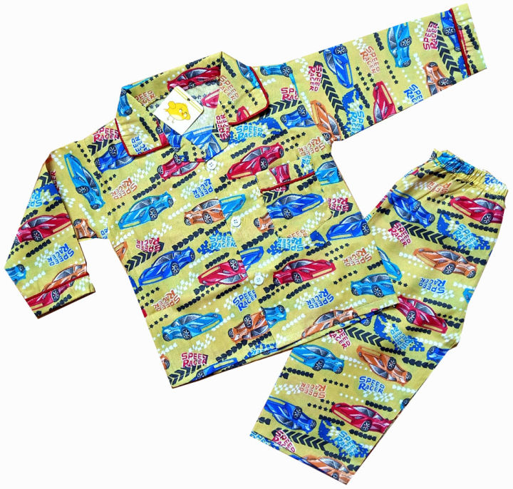 Kids Night Suit full sleeves for boys and girls. soft and Comfortable sleep wear. D-2029