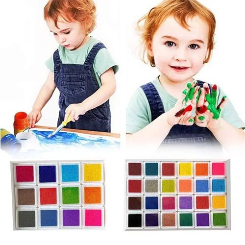 Kid Using Ink Crazy Sale Ink Pad, 12 Colors Color Drawings for Kids Ink Pad, Finger ...
