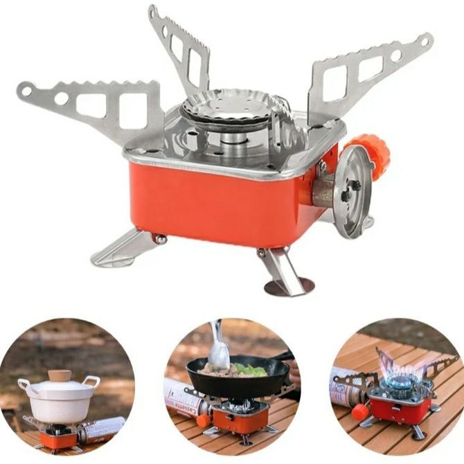 Foldable Camping Stove, Portable Hiking Stoves Easy Cleaning Non Slip Simple Operation Stable Electronic Ignition Device for Fishing