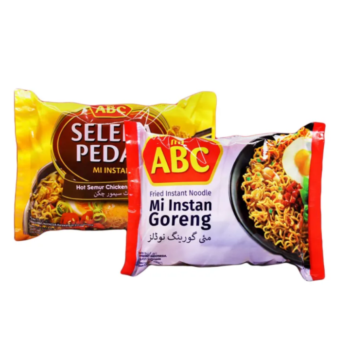 Pack of 2 Indonesian Noodles - Instant Noodles - Hot And Spicy Noodles - Instant Fried Noodles - Flavour Noodles - Fiery Noodles - Abc Noodles 1 Selera Pedas 1 Mi instant Goreng Noodles - Flavour Noodles In One Pack - Instant Spicy Noodles (Pack of 2)