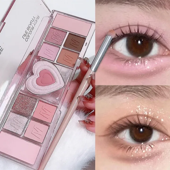 Heartbeat%2012%20Colors%20Eyeshadow%20Palette%20Blush%20Highlight%20Eyeshadow%20Multifunctional%20Practical%20Three-In-One%20Comprehensive%20Palette%20Multi-Style%20-%20Image%205