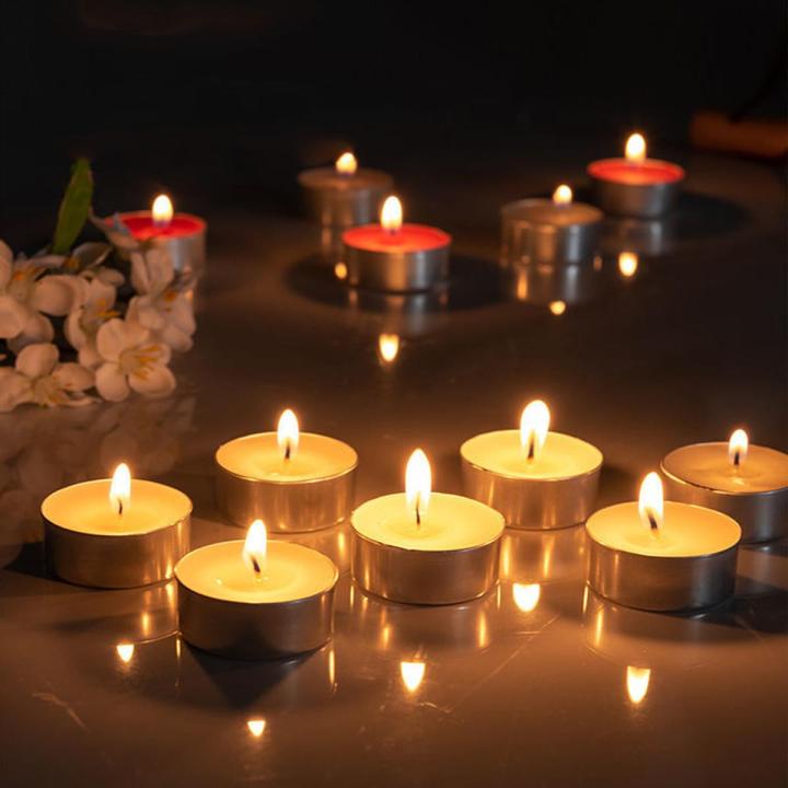 Unscented Tea Lights Candles in Bulk | 16 pcs White, Smokeless, Dripless & Long Lasting Paraffin Tea Candles | Small Votive Mini Tealight Candles for Home, Weddings