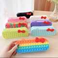1 Piece Random Color Hello Kitty Push Pop It Bubbles Simple Dimple Stationary Bag Sensory Pencil Case Fidget Toys. 