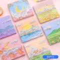 Oil Painting Sticky Memo Pad 80sheets Colored Notepad Sticky Notes Office School. 