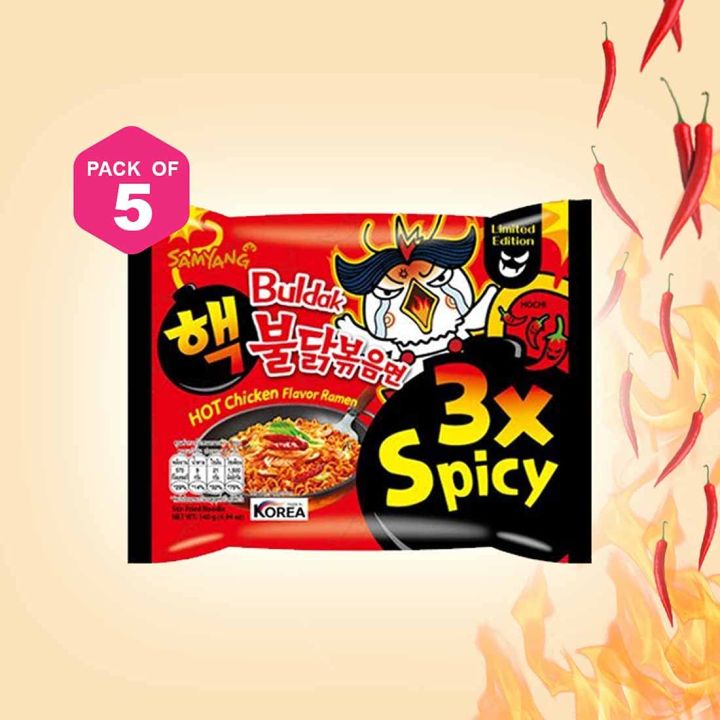 Noodles | BULDAK Samyung hot chicken flavor korean noodles | In best & Original Quality | (pack of 5 ) | 485gram