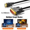 Full HD 1080P HDMI to 24+1 DVI-D  cable (Dual Link). 