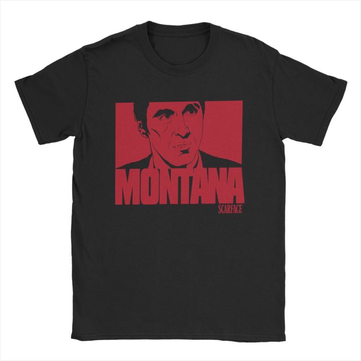 Scarface Montana Face T-Shirt Men Funny Pure Cotton Tees Round Collar Short Sleeve T Shirts Printed Tops