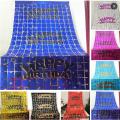 Happy Birthday Tinsel Metallic Shapes Foil Fringe Curtains Party Photo Sequin Square Streamer Backdrop For Celebration /Event /Birthday /Party Supplies Available In Multi Prints Shape Colors. 