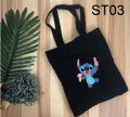 (SHIP TODAY- READY STOCK) Stitch Canvas bag Shopping Tote bags Tote bag Bag Tuisyen Sekolah Tuition bag Shoulder bag. 