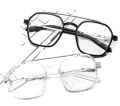 New Design Double Bridge Gold & Black New Fashion Double Beam Slim Retro PC Frame Optical Glasses frame 2023 latest design. 