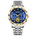 Bimpon's new series of multifunctional quartz watches versatile trend watches six-hand chronograph casual men's tungsten steel color. 
