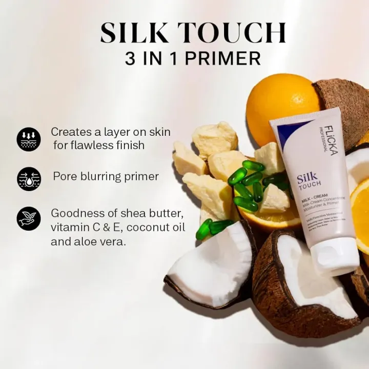 Flicka%20Silk%20Touch%203%20in%201%20Primer%20&%20Moisturizer%20%7C%20Pore%20Blurring%20Milk-Cream%20%7C%20With%20Shea%20Butter,%20Vitamin%20C%20&%20E,%20Coconut%20Oil%20%7C%20Smooth%20Makeup%20Base%20%7C%20All%20Skin%20Types%20-%20Image%205
