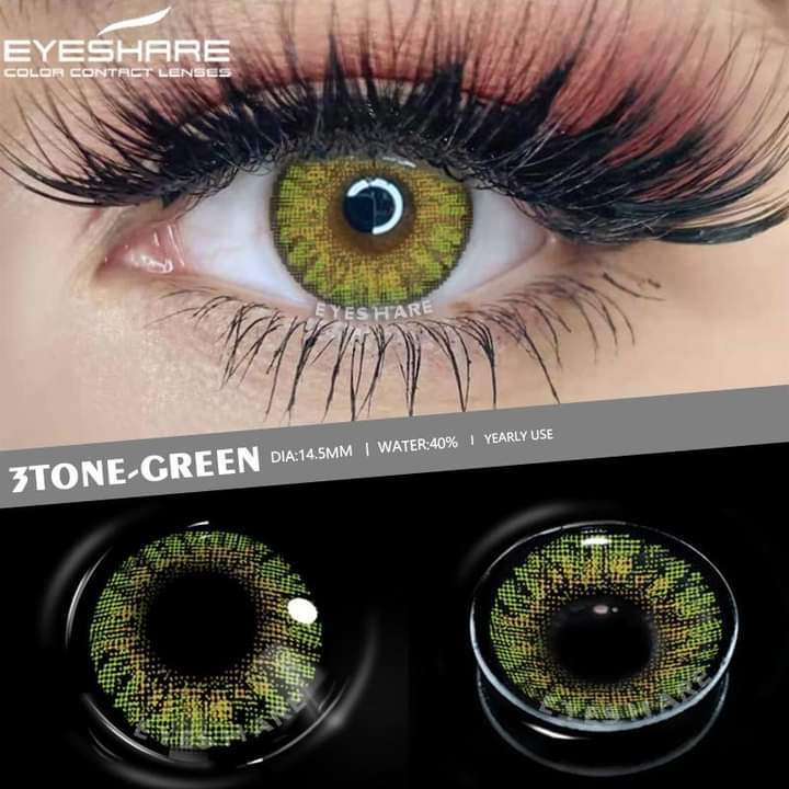 Pure%20Amber%20#%20Tone%20Green%20Color%20Eye%20Contact%20Lenses%20with%20free%20Kit%20Multi%20Color%20-%20Image%203