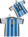 MESSI ARGENTINA THREE STAR FOOT BALL JERSEY 2022A. 