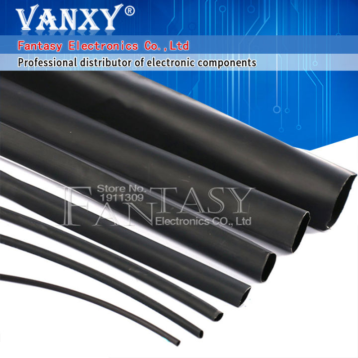 2 Meters High quality Black 6mm Heat Shrink Heatshrink Heat Shrinkable Tubing Tube Sleeving Wrap Wire Black Color