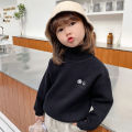 Kids' Sweater Girls' Western Style2021New Bottoming Velvet Thickened Autumn and Winter Turtleneck Girls Older Children Knitted Sweater. 