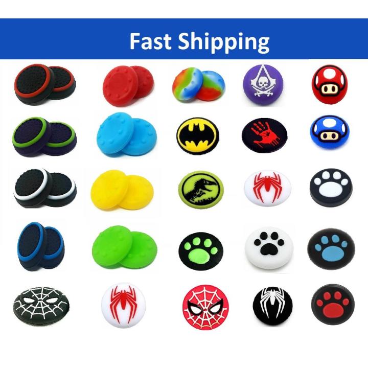 2pcs%20%20Red,%20Blue,%20Green,%20Yellow,%20Black,%20White,%20Cat%20Paw,%20Batman%20Thumb%20Stick%20Cover%20Grips%20For%20PS4,%20XBOX%20One,%20PS5,%20Series%20X%20S%20Controller%20Grip%20-%20Image%202