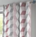 Curtains Set, Printed curtains for room, 100% cotton - GeoWall Blush Pink - Pack of 2 Curtains. 