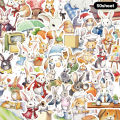 50Sheet Jellycat Bunny Rabbit Cute Cartoon Animal Images Daily Account Stickers Stationery Luggage Decoration Note Stickers Lonni. 