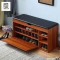 Premium Quality Entrance Wooden Shoes organizer Shoes Rack with Seat Cushion. 