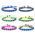 Wholesale Handmade Adjustable Rope Cord Thread Braided Bracelets Blue Resin Turkish Eye Amulet Nazar Bracelet For Men Women. 