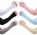 1 Pair Thumb Hole Arm Sleeves for Girls boys Women & Islamic Hijab Wearers UV Protection & Moisture Wicking Perfect for Cycling Running Golf & Outdoor Sports. 