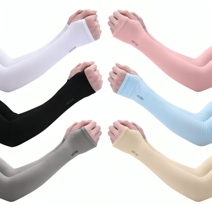 1 Pair Thumb Hole Arm Sleeves for Girls boys Women & Islamic Hijab Wearers UV Protection & Moisture Wicking Perfect for Cycling Running Golf & Outdoor Sports