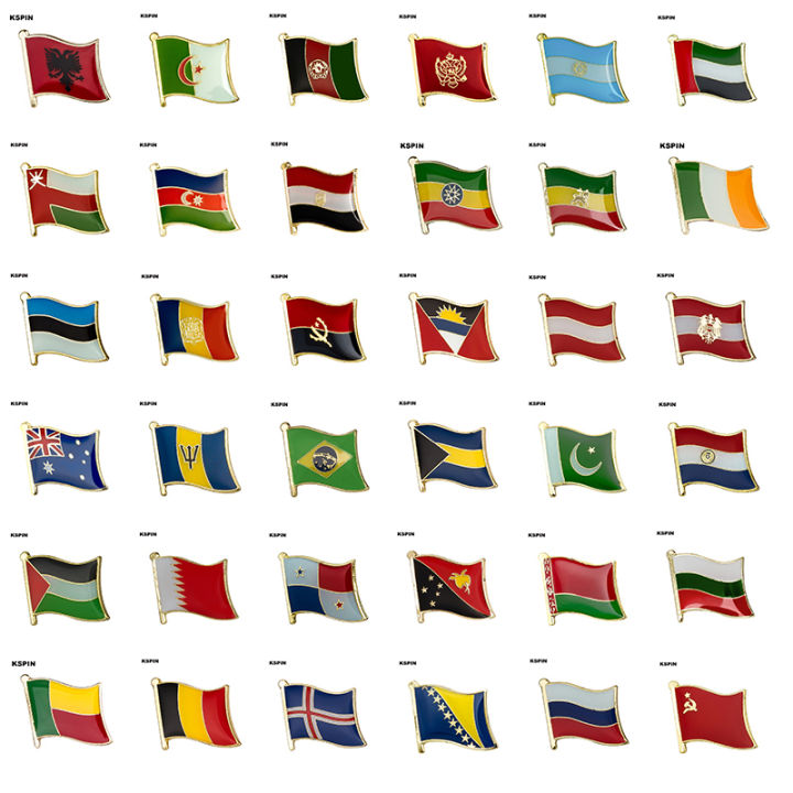 Flag Laple Pin Badge Brooch Albania Algeria Montenegro U.A.E. Oman Azerbaijan Ethiopia Ireland Estonia Andorra Austria Australia