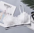 Women Padded Bra Lace Bralette Bra Top Padded Sweet Girls Bra Seamless Thin Wireless Lace Floral Padded Camisole For Women Girls Trendy Fashionable Stylish Cami Top Size: 32 - 36. 