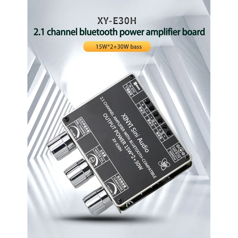 Wuzhi Audio | YS-E30H Dengan APP 2.1 Channel Bluetooth 5.1 Amplifier Papan Subwoofer Audio Amplifier Modul DC9-24V | Indonesia