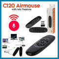 C120 Voice Air Mouse & Wireless Keyboard (2-in-1) | Built-in Mic for Voice Search | 6-Axis Gyroscope | Rechargeable Air Fly Mouse for Android TV Box, Smart TV, PC & Laptop. 