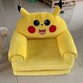 kids 2in1 Soft velvet yellow Color Poke mon pikachu sofa with bed for gift to kids. 