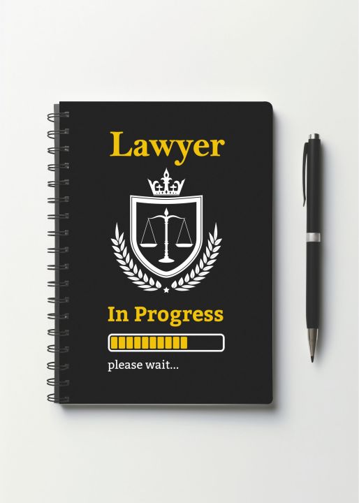 Lawyer In Progress Spiral Notebook | Law Notebook | Lawyer Spiral Diary | Large A5 Size | 50 Pages | Law Notepads |