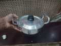 Adonized Aluminum  Small Round Wok Casserole Pot Karahi with Lid 700 Grams Cooking. 