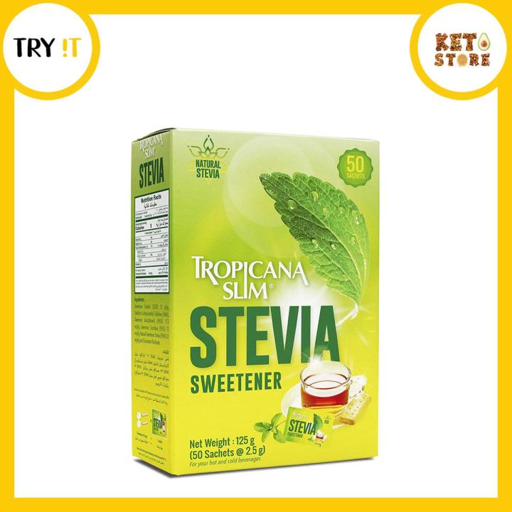 Tropicana Slim Stevia 50 pc Sachet 2.5g each Keto Approved